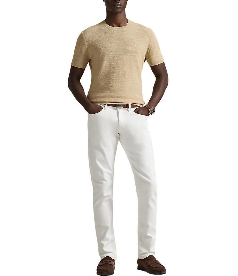 Polo Ralph Lauren Textured Linen-Blend Short Sleeve Sweater