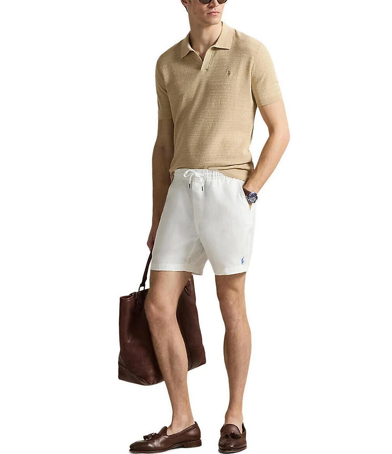 Polo Ralph Lauren Textured Linen-Blend Short Sleeve Sweater