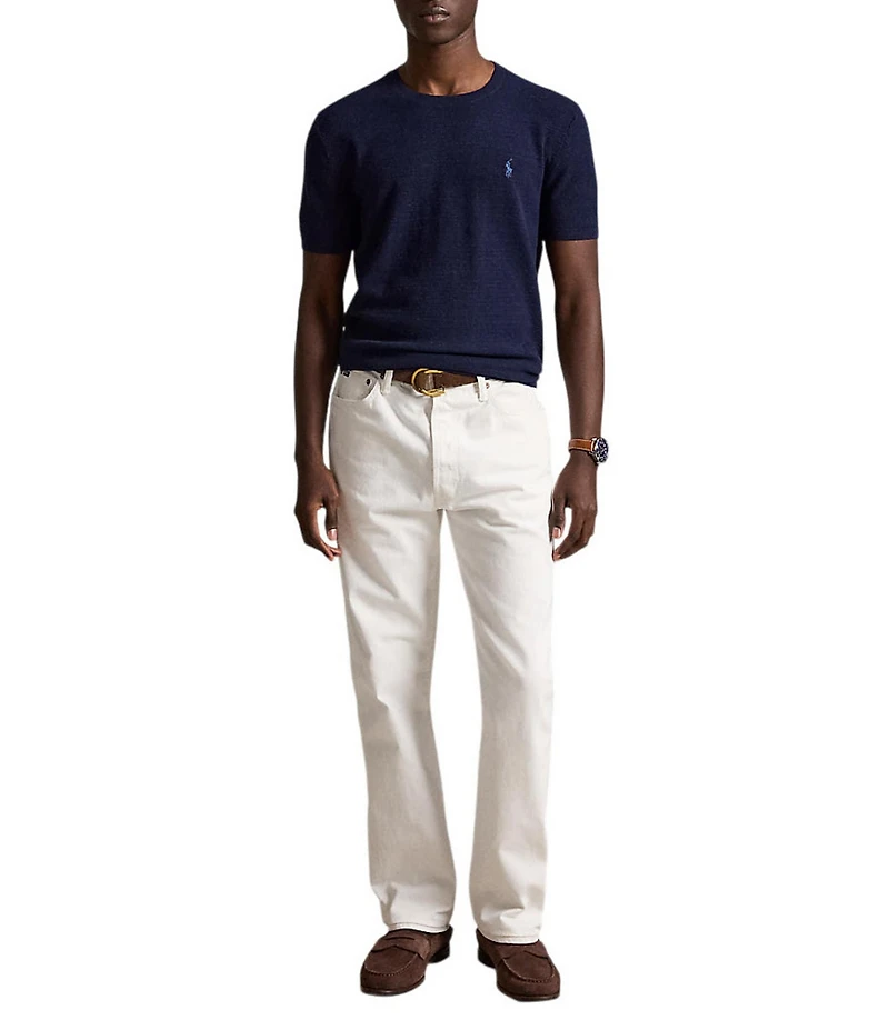 Polo Ralph Lauren Textured Linen Blend Short Sleeve Sweater