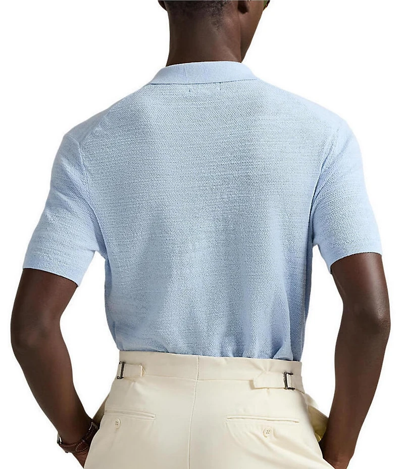 Polo Ralph Lauren Textured Linen-Blend Short Sleeve Sweater