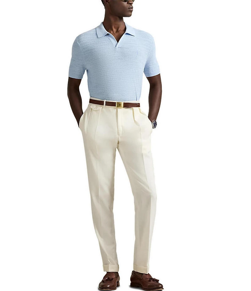 Polo Ralph Lauren Textured Linen-Blend Short Sleeve Sweater