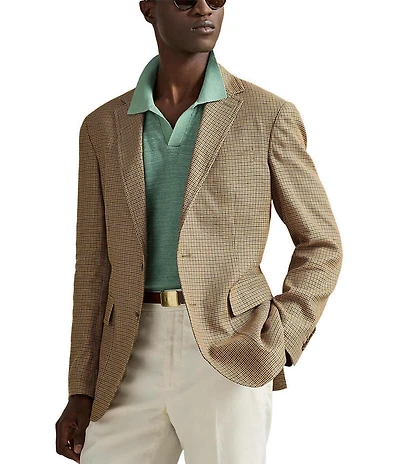 Polo Ralph Lauren Textured Linen Blend Johnny Collar Short Sleeve Sweater