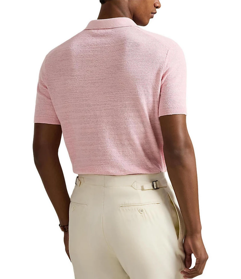 Polo Ralph Lauren Textured Linen-Blend Short Sleeve Sweater