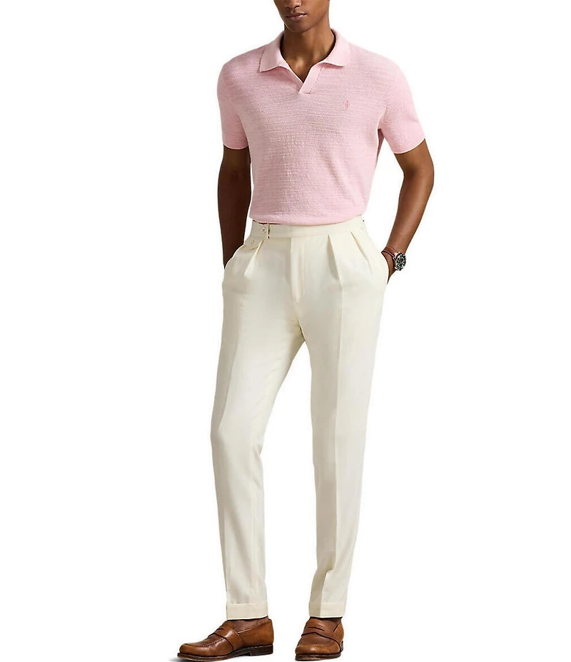 Polo Ralph Lauren Textured Linen-Blend Short Sleeve Sweater