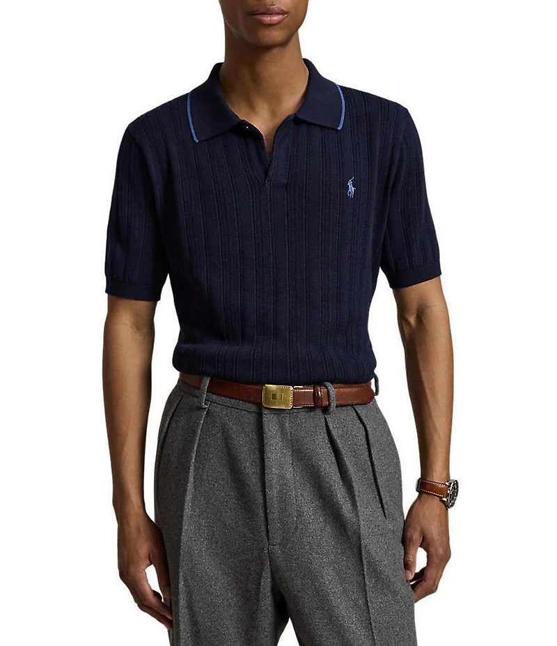 Polo Ralph Lauren Textured Short Sleeve Polo Sweater