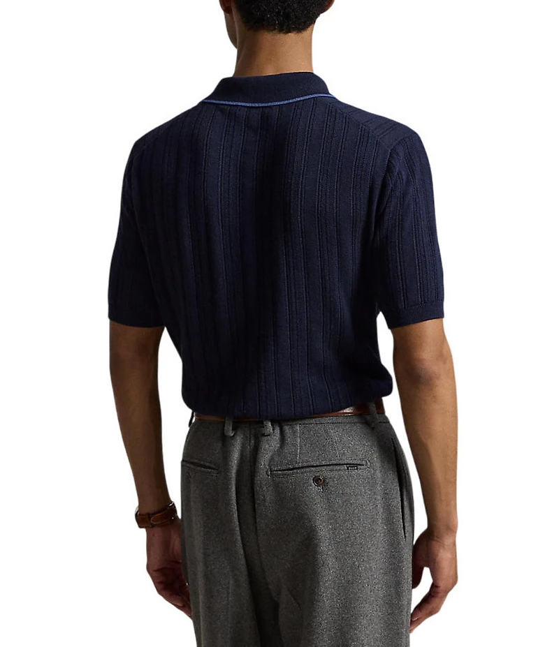 Polo Ralph Lauren Textured Short Sleeve Polo Sweater