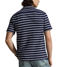 Polo Ralph Lauren Textured Striped Short Sleeve Woven Camp Shirt