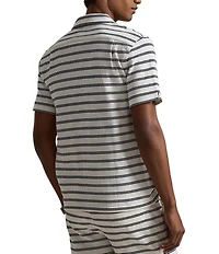 Polo Ralph Lauren Textured Striped Short Sleeve Woven Camp Shirt