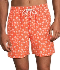 Polo Ralph Lauren Traveler Classic 5.75#double; Inseam Palm Tree Swim Trunks