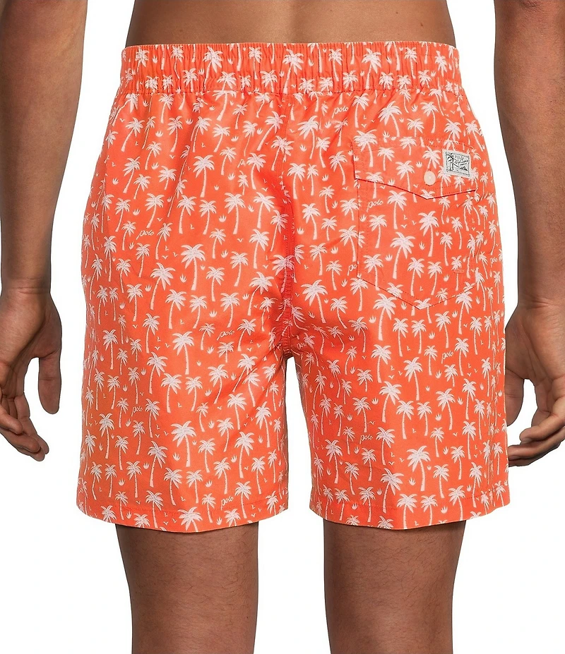 Polo Ralph Lauren Traveler Classic 5.75#double; Inseam Palm Tree Swim Trunks