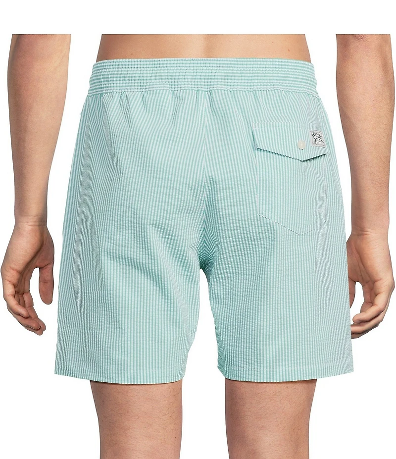 Polo Ralph Lauren Traveler Classic 5.75 Inseam Stretch Seersucker Striped Swim Trunks
