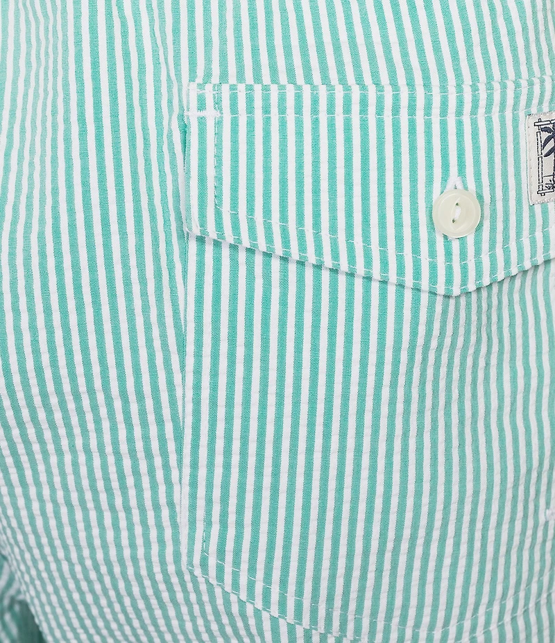 Polo Ralph Lauren Traveler Classic 5.75 Inseam Stretch Seersucker Striped Swim Trunks