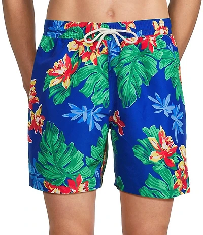 Polo Ralph Lauren Traveler Classic 5.75#double; Inseam Topical Floral Swim Trunks