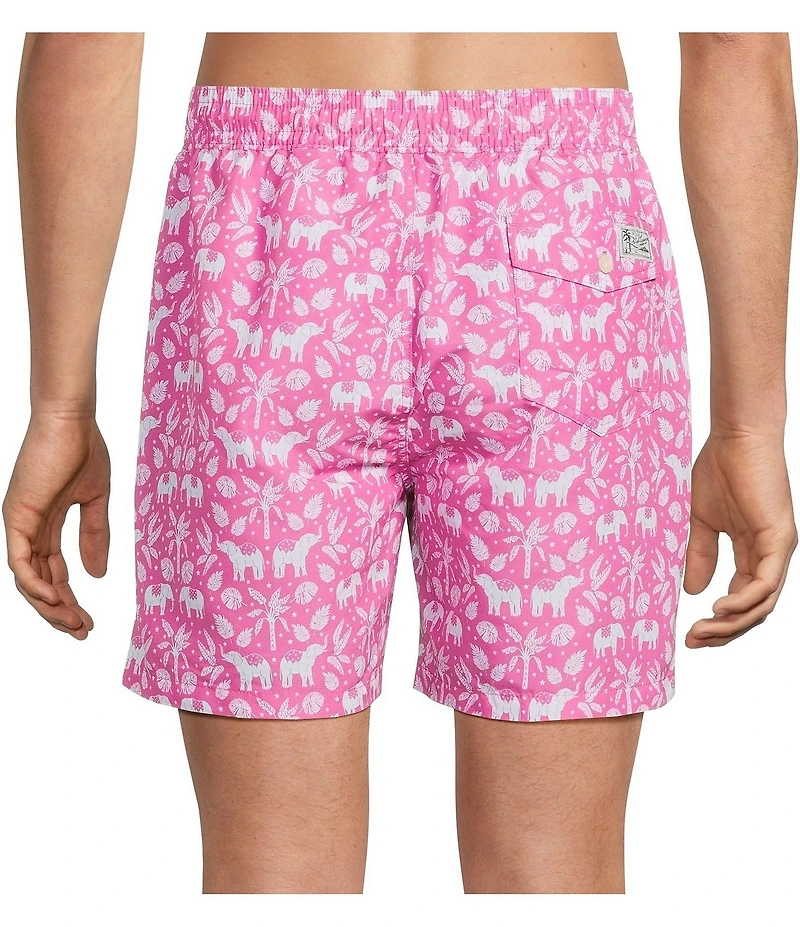 Polo Ralph Lauren Traveler Classic 5.75#double; Inseam Troical Elephant Swim Trunks
