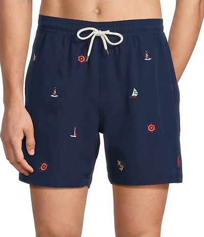 Polo Ralph Lauren Traveler Classic Fit 5.75#double; Inseam Nautical Swim Trunks