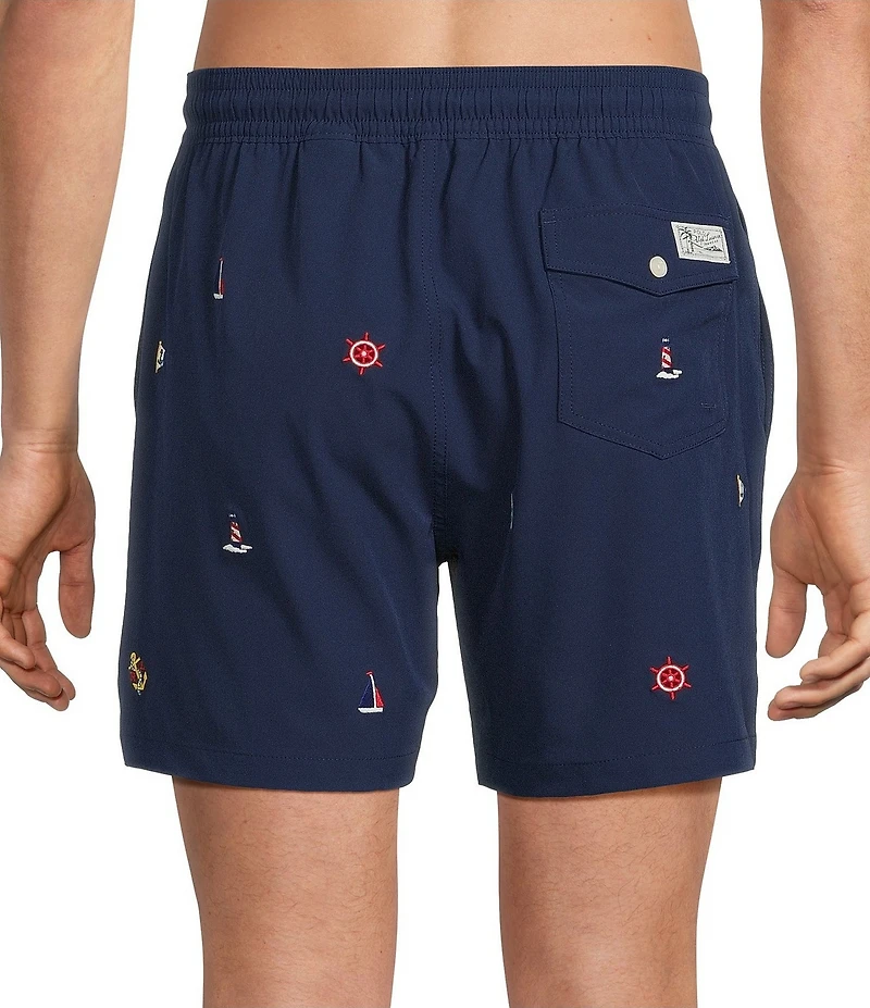 Polo Ralph Lauren Traveler Classic Fit 5.75#double; Inseam Nautical Swim Trunks