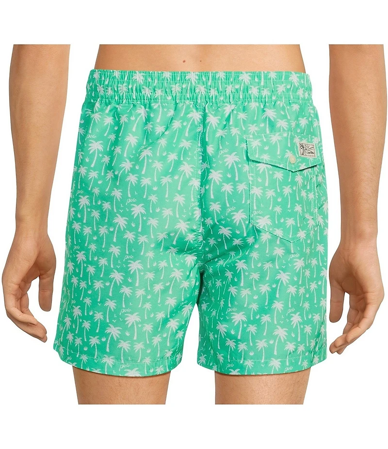 Polo Ralph Lauren Traveler Classic Palm Tree Motif Print 5.75 Inseam Swim Trunks