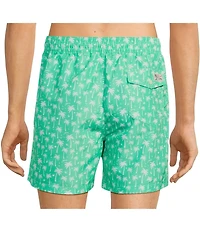 Polo Ralph Lauren Traveler Classic Palm Tree Motif Print 5.75 Inseam Swim Trunks