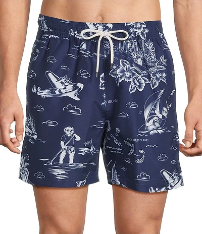Polo Ralph Lauren Traveler Polo Bear 5.75#double; Inseam Swim Trunks