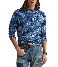 Polo Ralph Lauren Tropical-Print Jersey Long Sleeve Hoodie T-Shirt