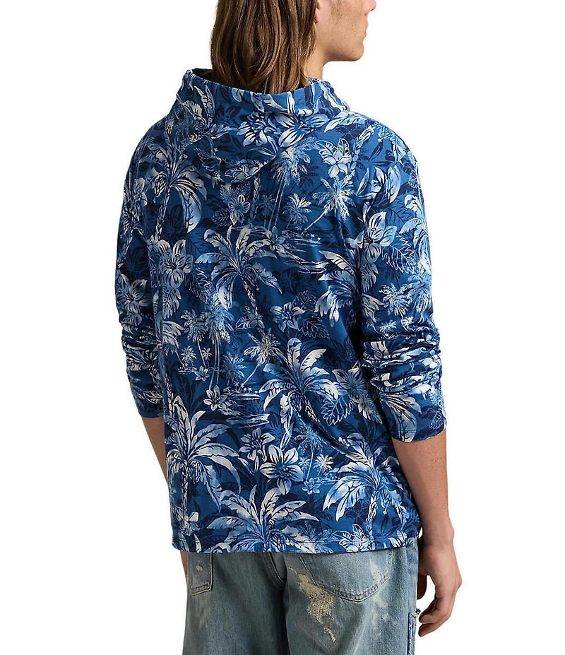 Polo Ralph Lauren Tropical-Print Jersey Long Sleeve Hoodie T-Shirt