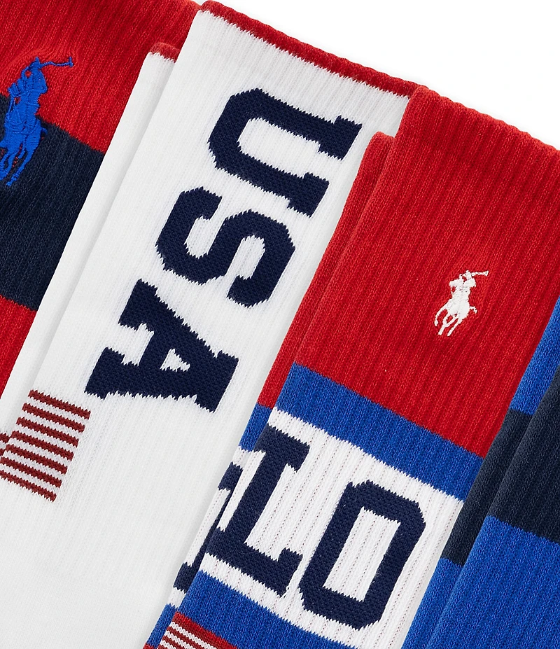Polo Ralph Lauren USA Stadium Crew Socks 6-Pack