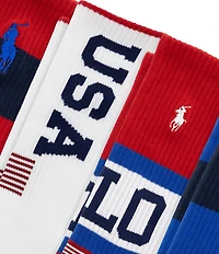 Polo Ralph Lauren USA Stadium Crew Socks 6-Pack