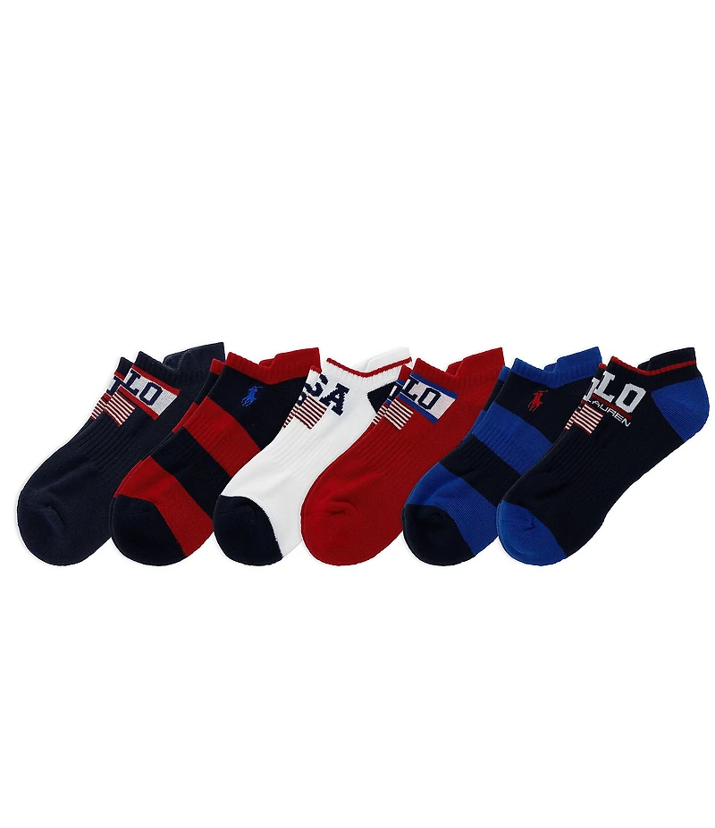 Polo Ralph Lauren USA Stadium Low Cut Ankle Socks 6-Pack