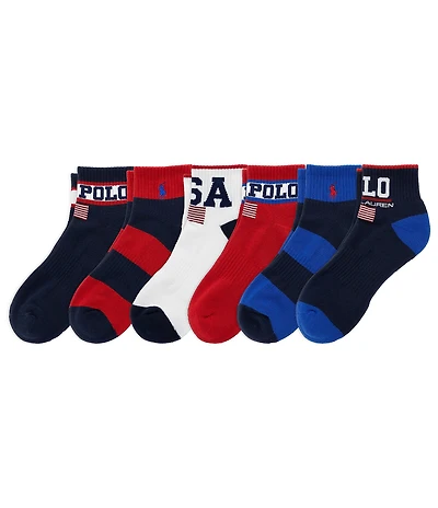 Polo Ralph Lauren USA Stadium Quarter Socks 6-Pack