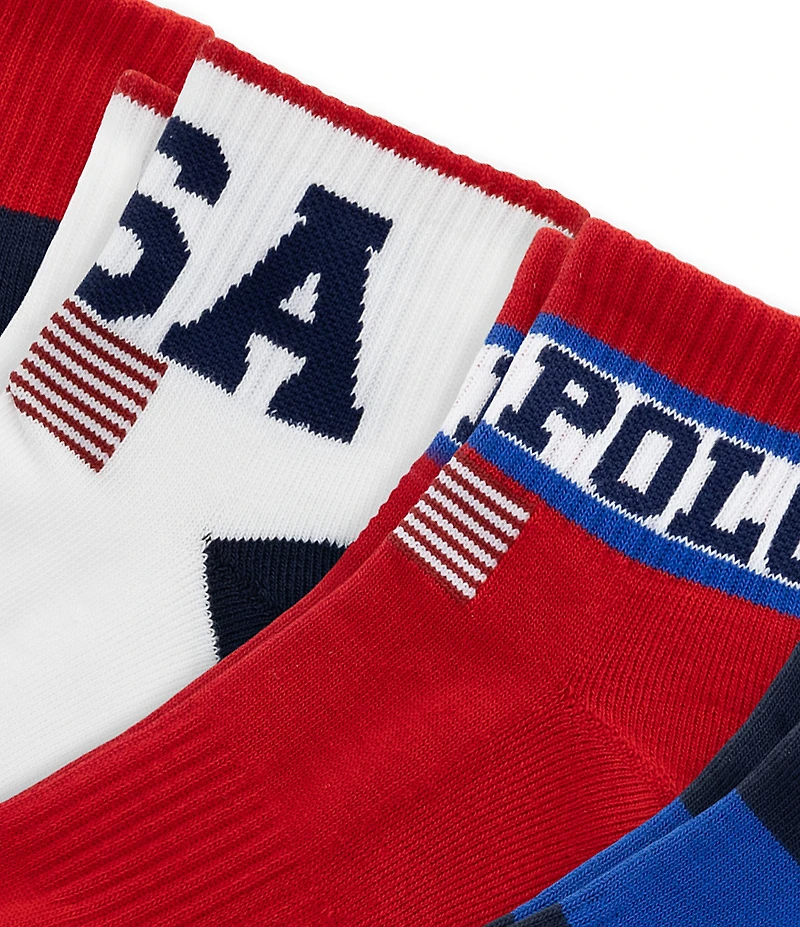 Polo Ralph Lauren USA Stadium Quarter Socks 6-Pack