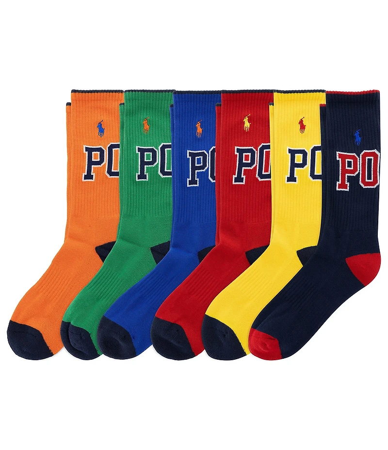 Polo Ralph Lauren Varsity Logo Crew Socks 6-Pack