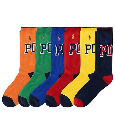 Polo Ralph Lauren Varsity Logo Crew Socks 6-Pack