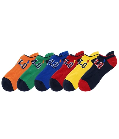 Polo Ralph Lauren Varsity Logo Low Cut Ankle Socks 6-Pack