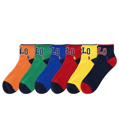 Polo Ralph Lauren Varsity Logo Quarter Socks 6-Pack