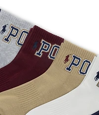 Polo Ralph Lauren Varsity Logo Quarter Socks 6-Pack