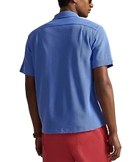 Polo Ralph Lauren Waffle-Knit Cotton-Linen Short Sleeve Woven Camp Shirt