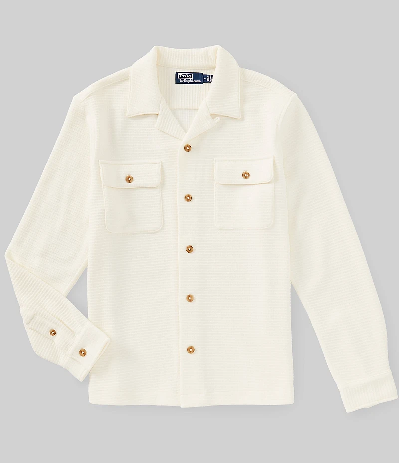 Polo Ralph Lauren Waffle Knit Long Sleeve Woven Camp Shirt