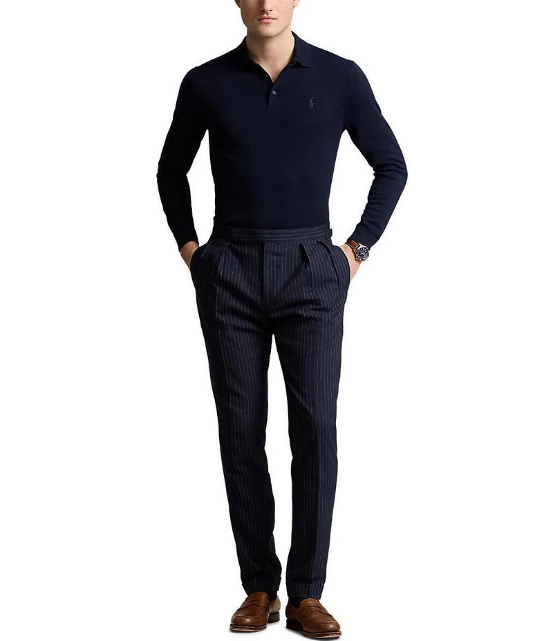 Polo Ralph Lauren Wool Long Sleeve Polo Sweater