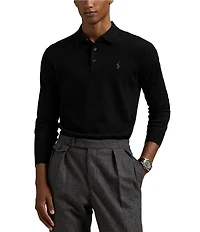 Polo Ralph Lauren Wool Long Sleeve Polo Sweater