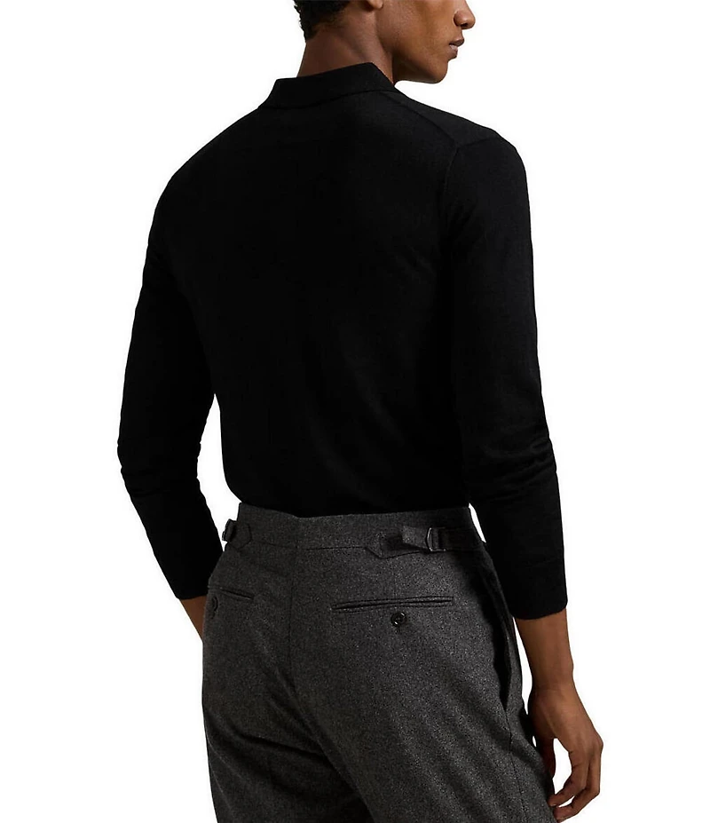 Polo Ralph Lauren Wool Long Sleeve Polo Sweater