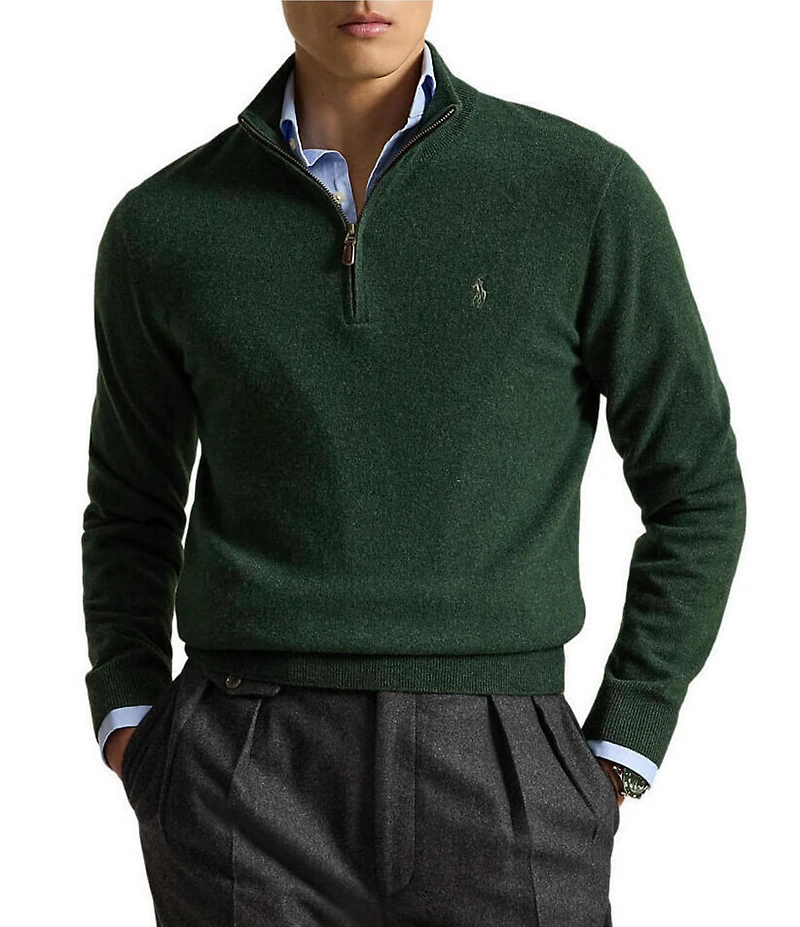 Polo Ralph Lauren Wool Rib-knit Quarter-Zip Sweater