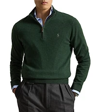 Polo Ralph Lauren Wool Rib-knit Quarter-Zip Sweater