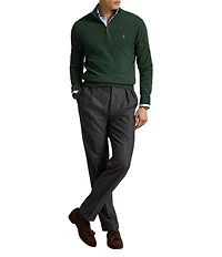 Polo Ralph Lauren Wool Rib-knit Quarter-Zip Sweater