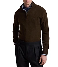 Polo Ralph Lauren Wool Rib-knit Quarter-Zip Sweater