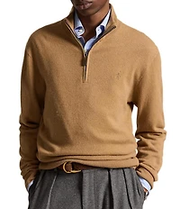 Polo Ralph Lauren Wool Rib-knit Quarter-Zip Sweater