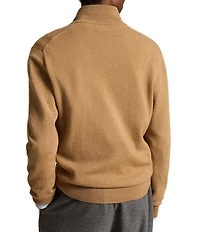 Polo Ralph Lauren Wool Rib-knit Quarter-Zip Sweater