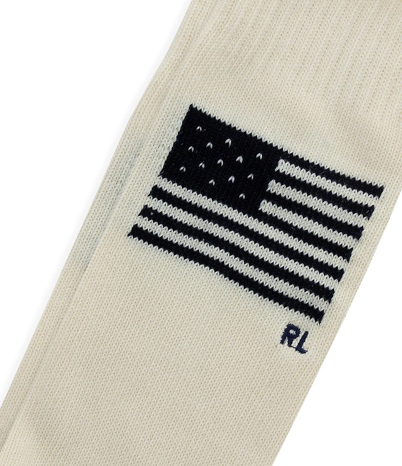 Polo Ralph Lauren Yarn-Dyed American Flag/RL Logo Tall Boot Socks