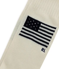 Polo Ralph Lauren Yarn-Dyed American Flag/RL Logo Tall Boot Socks