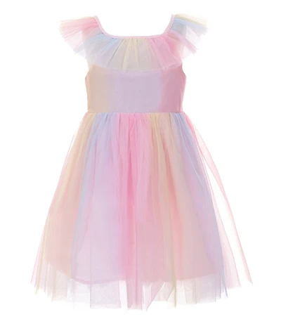 Popatu Little Girls Flutter-Sleeve Ombre Tulle Dress
