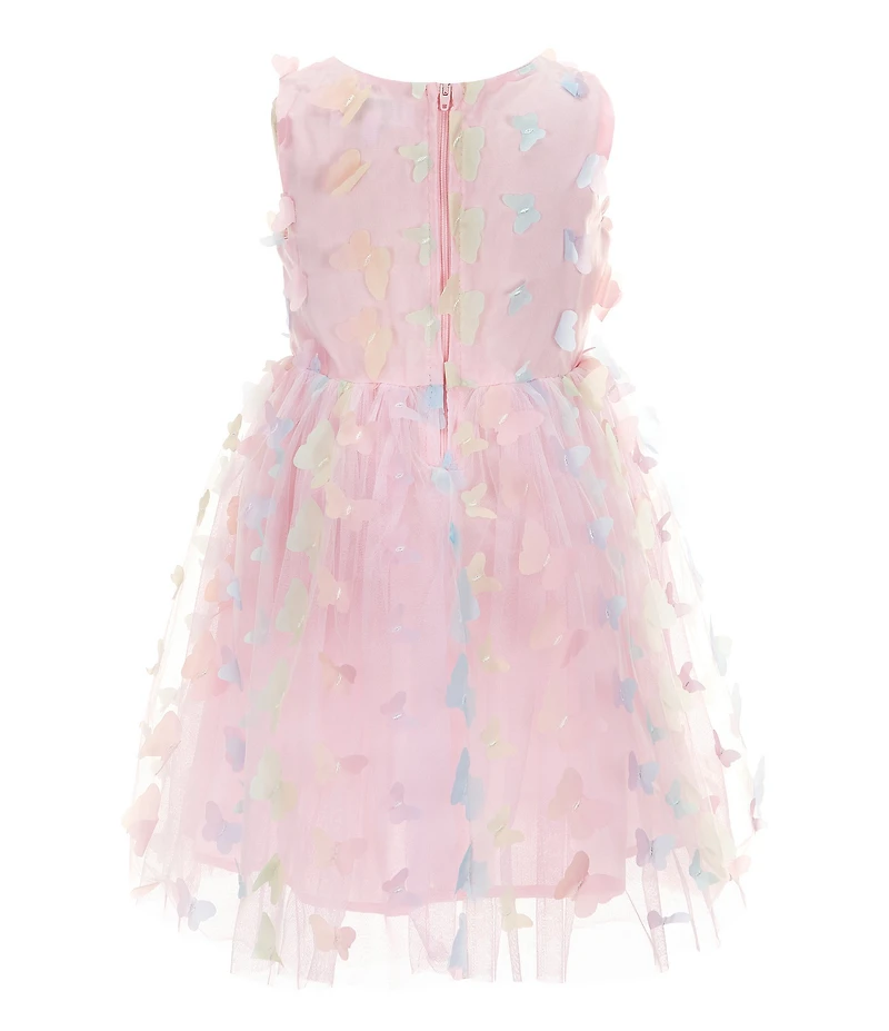 Popatu Little Girls Sleeveless 3D Butterfly-Appliqued Fit & Flare Dress